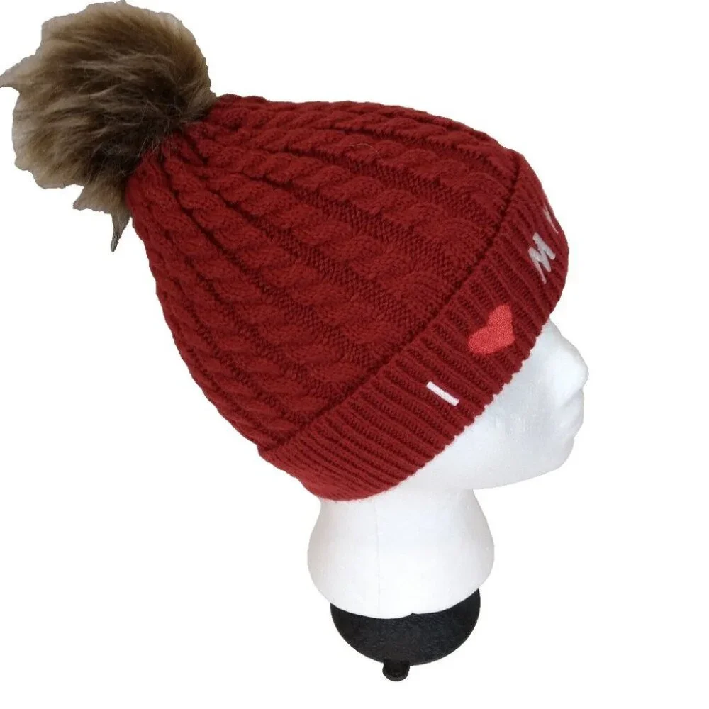 Holiday Tails Red Knit Beanie Hat – 